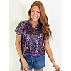 DIANE TOP PURPLE AND GOLD