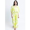 PALM LEAF SMOCK WAIST PANT