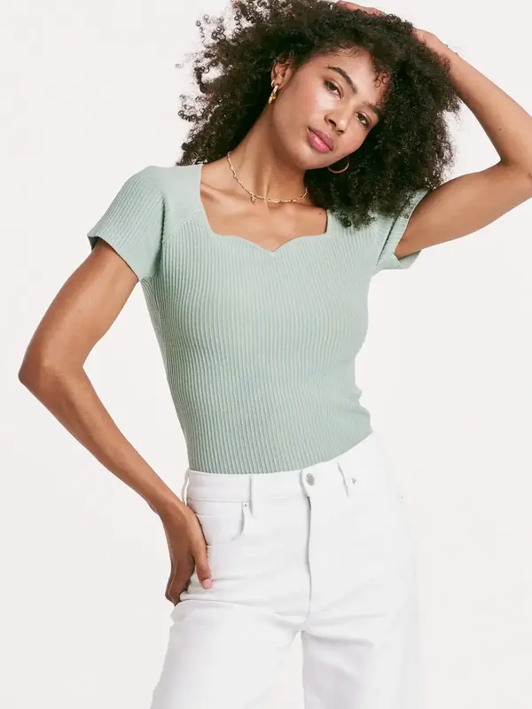 BRIA RIBBED TOP - SAGEBRUSH