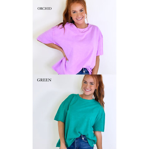 ROUND NECK DROP SHOULDER TEE