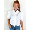 WHITE SOLID RUFFLE TOP