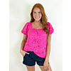 FUCHSIA PUFF SLEEVE TOP