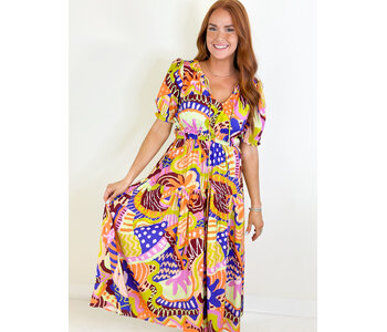 DELPHI DRESS - TRIBAL ORANGE MULTI