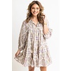 Sand Boho Floral Tier Dress