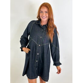 DARK DENIM BUTTON DRESS