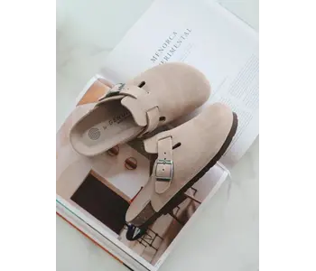 Riva Velour Clog- TAUPE