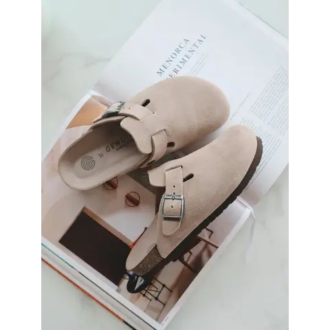 Riva Velour Clog- TAUPE