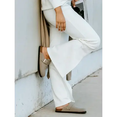 IZAR VELOUR CLOG- SAND