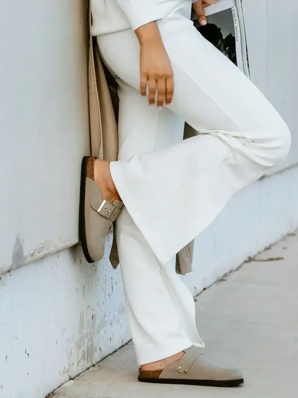IZAR VELOUR CLOG- SAND