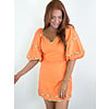 Orange Multi Stripe Trim Sweetheart Dress