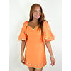 Orange Multi Stripe Trim Sweetheart Dress