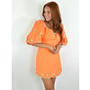 Orange Multi Stripe Trim Sweetheart Dress