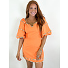 Orange Multi Stripe Trim Sweetheart Dress