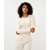 CREAM FITTED RIBBED TOP