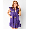 AUBREY PURPLE/GOLD STAR DRESS