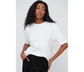 TESHA JERSEY RHINESTONE CREWNECK TEE