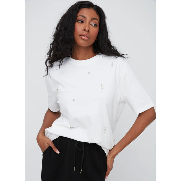  TESHA JERSEY RHINESTONE CREWNECK TEE
