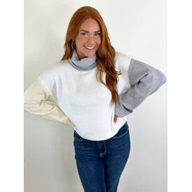  WHITE COLORBLOCK SWEATER TANK
