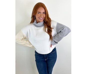 WHITE COLORBLOCK SWEATER TANK