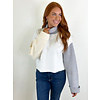 WHITE COLORBLOCK SWEATER TANK