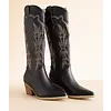 BLACK EMB COWBOY BOOT