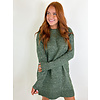 CABLE KNIT SWEATER DRESS - GREEN
