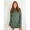CABLE KNIT SWEATER DRESS - GREEN