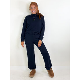  NAVY WIDE LEG PANT SET