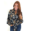 Printed Tie Front Top
