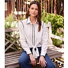 White/Blk Edge Stitch Top