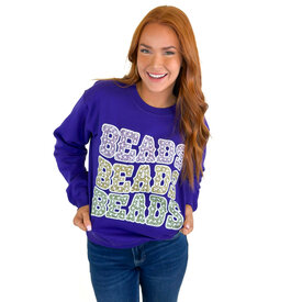  Mardi Gras Beads Purple Sweatshirt
