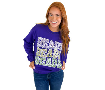 Mardi Gras Beads Purple Sweatshirt
