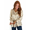 GOLD METALLIC RUFFLE TOP