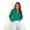 GREEN ZIP SOFT KNIT TOP