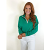 GREEN ZIP SOFT KNIT TOP