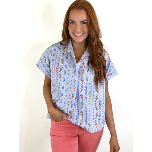  FLORAL FRENCH CLASSIC VNECK COLLAR