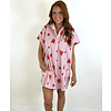 PINK STRIPE POPPY SHIRT DRESS