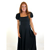 BLACK SHORT SLEEVE MIDI DRESS