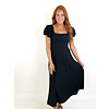 BLACK SHORT SLEEVE MIDI DRESS