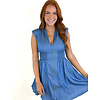 LIGHT  TENCEL ZIP FRONT DRESS