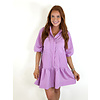 ANA PURPLE POPLIN STRIPE DRESS