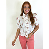 DIGITAL LONDON FLORAL RUFFLE TOP