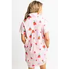 PINK STRIPE POPPY SHIRT DRESS