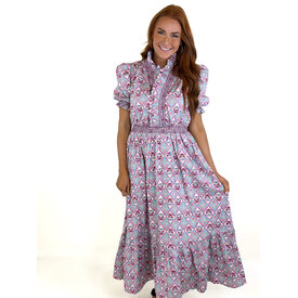  PARIS FORAL RUFFLE MAXI DRESS