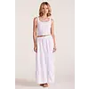 WHITE TIERED MAXI SKIRT