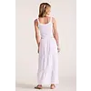 WHITE TIERED MAXI SKIRT