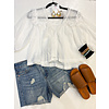 White 1/2 Slv Lace Top