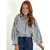 ALY DOLMAN SLEEVE STRIPPED TOP