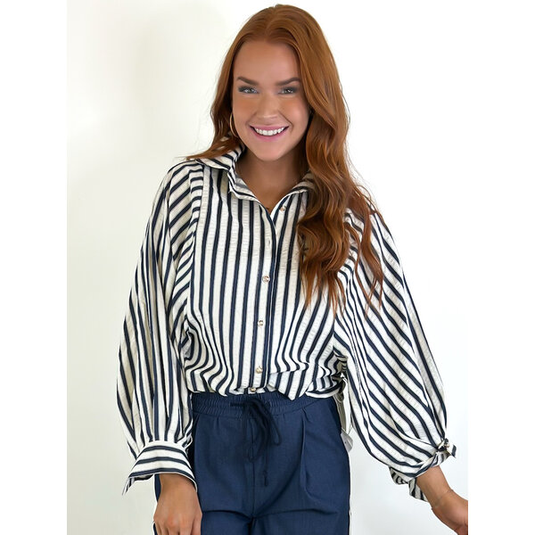 ALY DOLMAN SLEEVE STRIPPED TOP