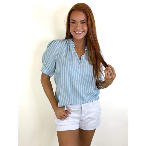 SAMMI TOP - STRAIGHT BLUE